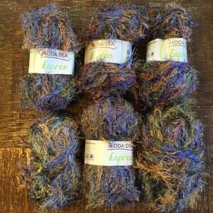 Moda  Dea Espree Yarn Majesty Fur Soft Fuzzy *Lot of 6* Multicolor Variegated